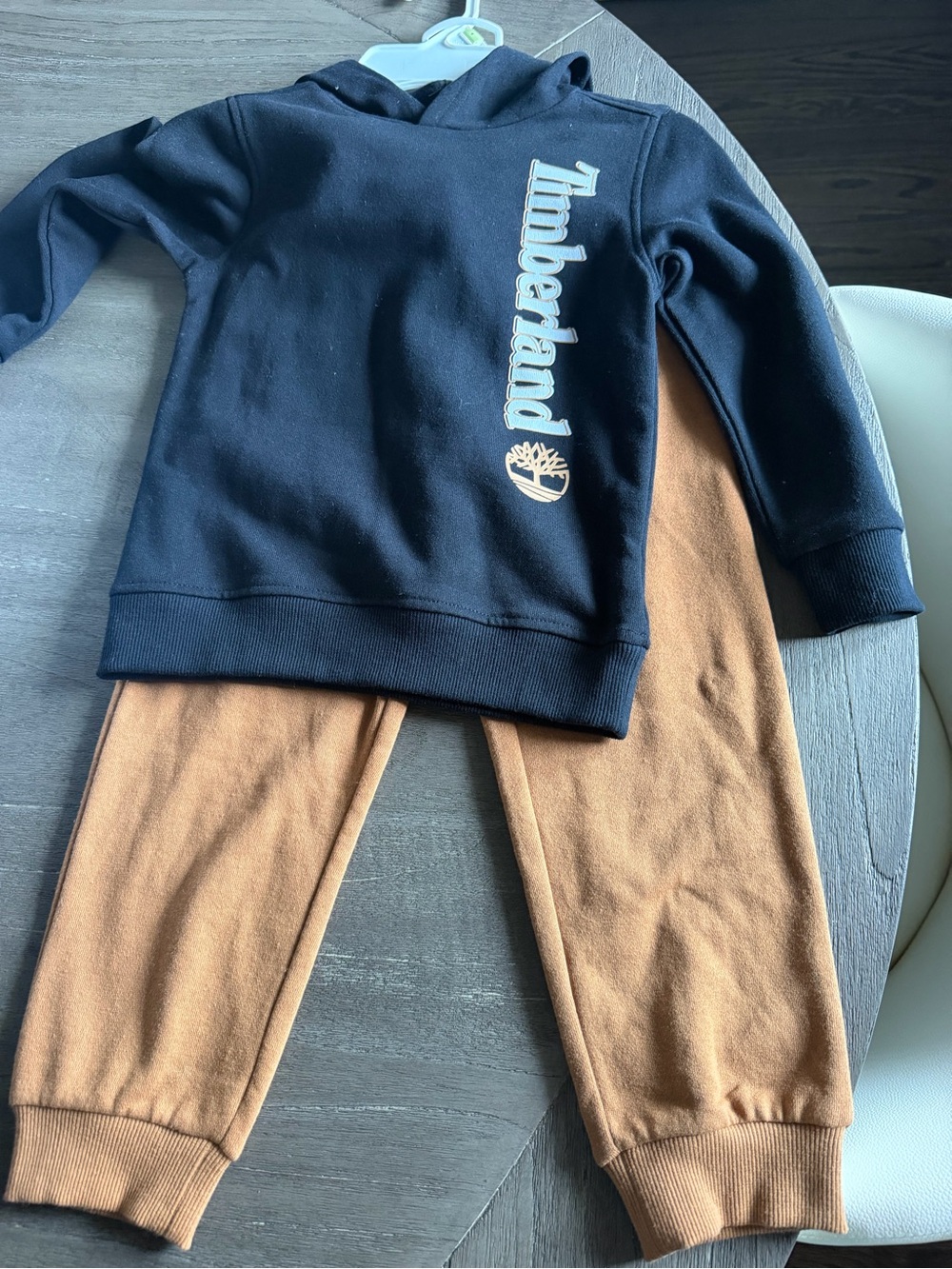 Timberland Kids' Black Hoodie and Brown Jogger Set